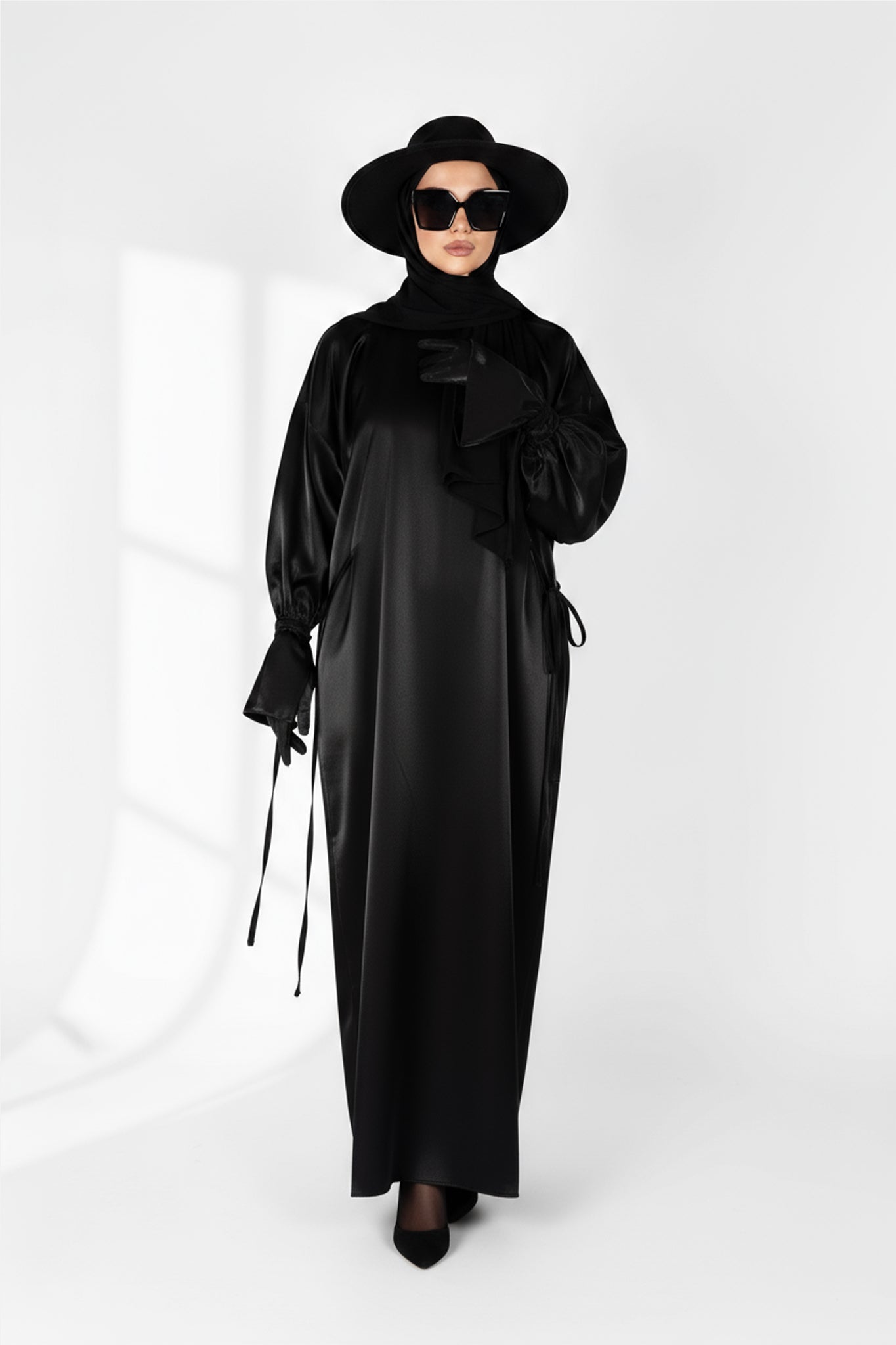 Lueur Dress - Black Twill satin