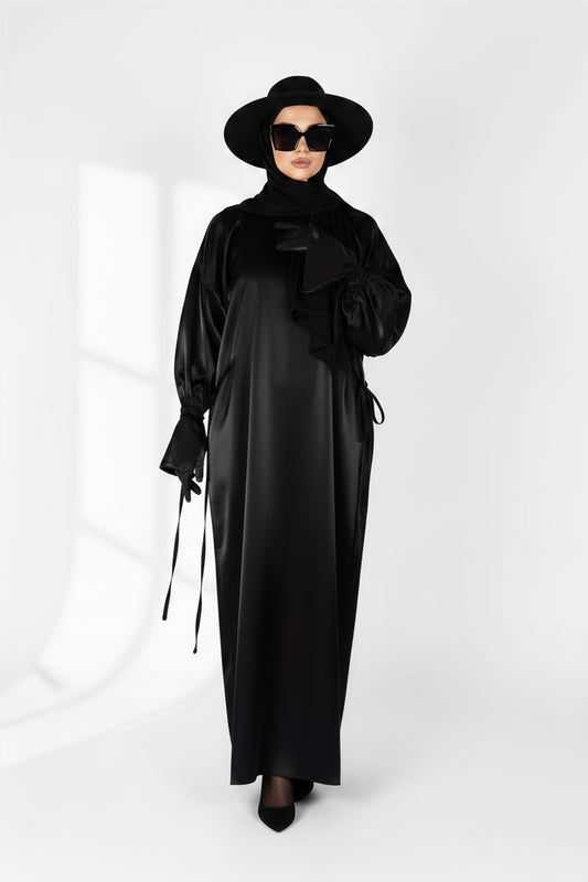 Lueur Dress - Black Twill satin