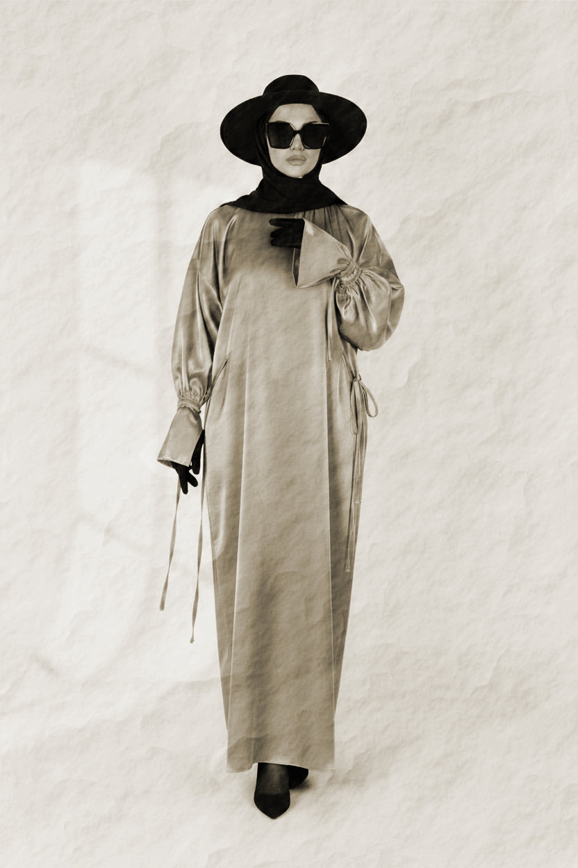 Lueur Dress - Champagne Twill satin