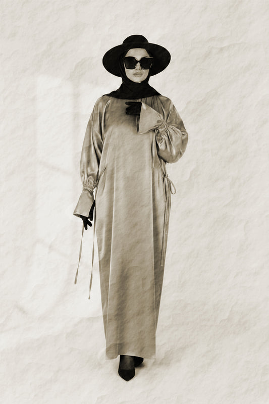 Lueur Dress - Champagne Twill satin