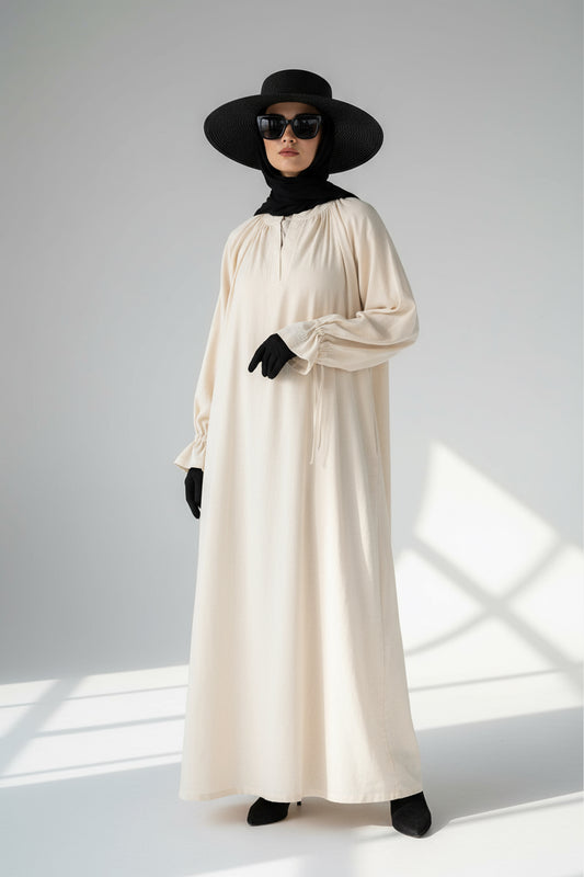 Woven Dress - Creamwood