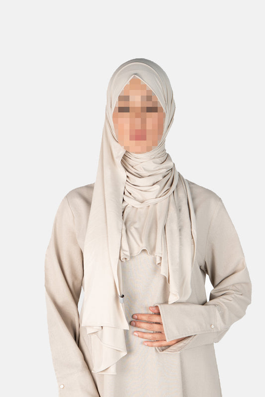 Breathable Jersey Scarf - Warm Ivory