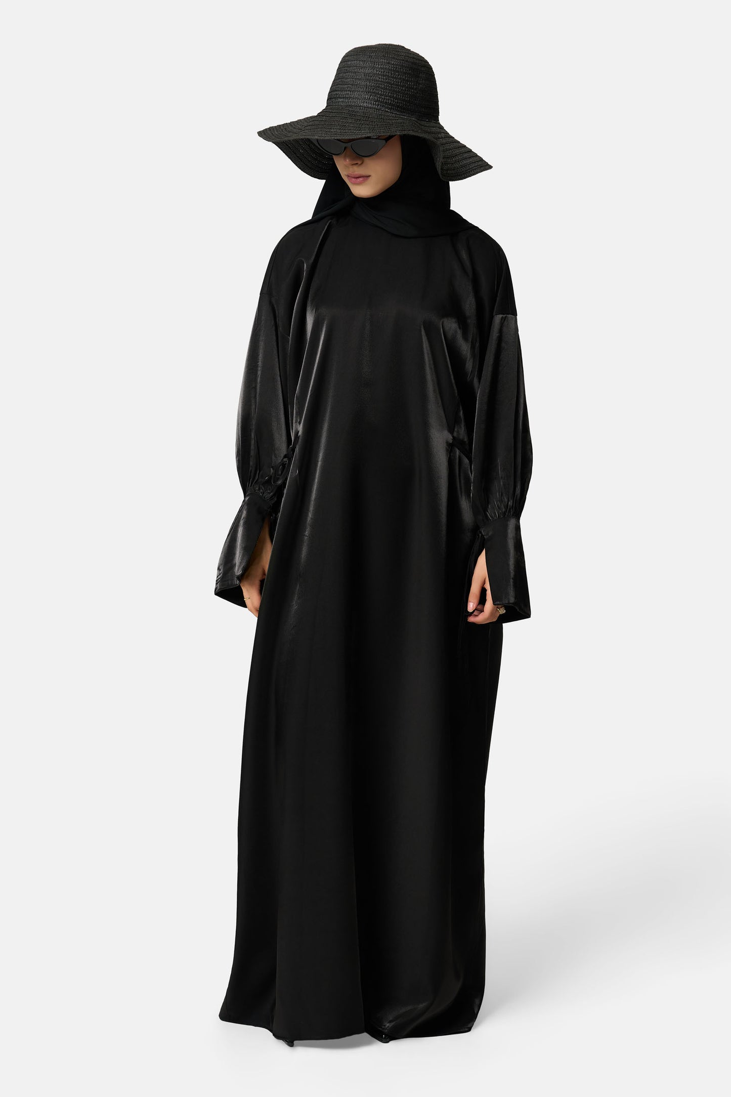 Lueur Dress - Black Twill satin