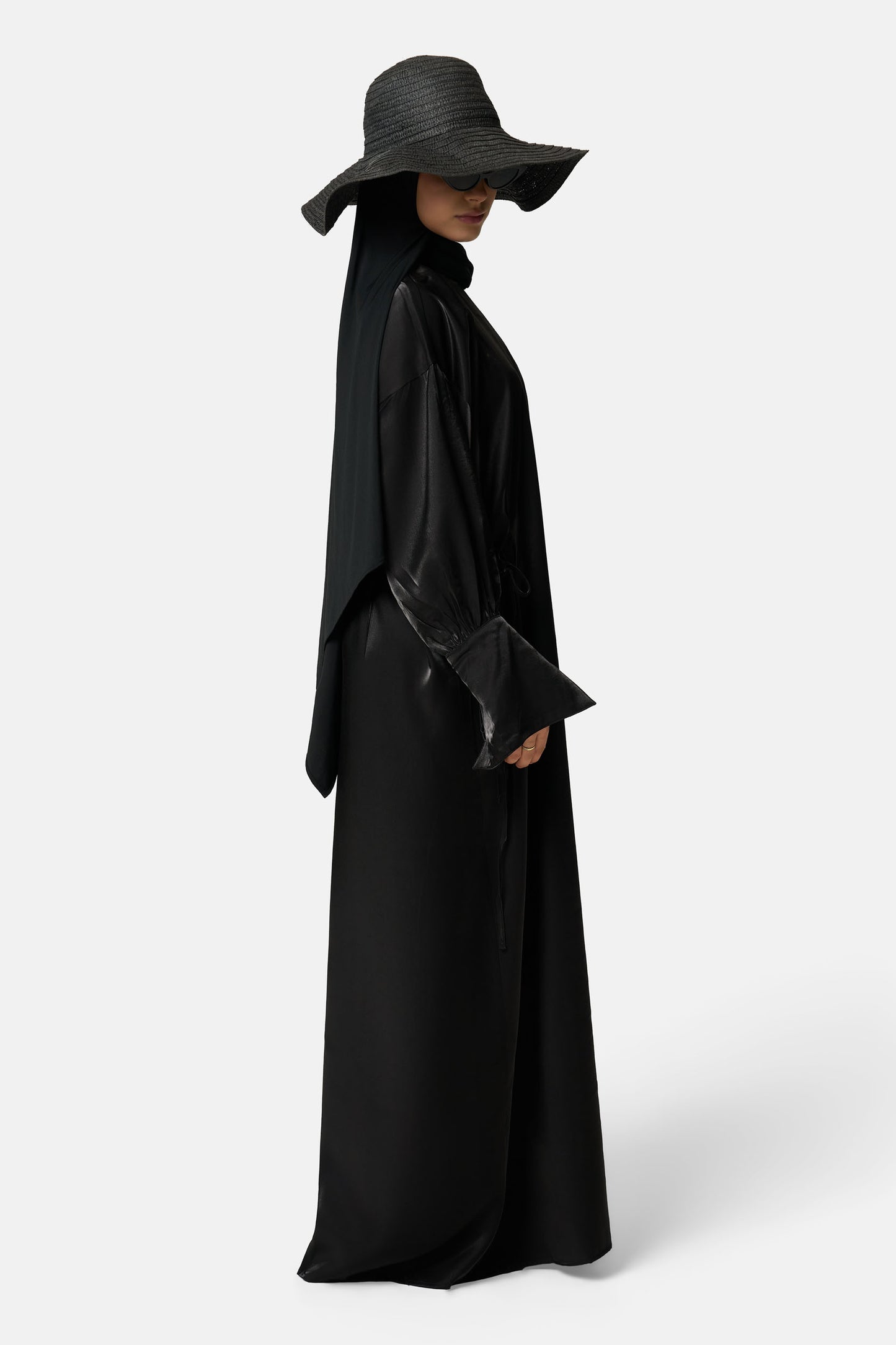 Lueur Dress - Black Twill satin